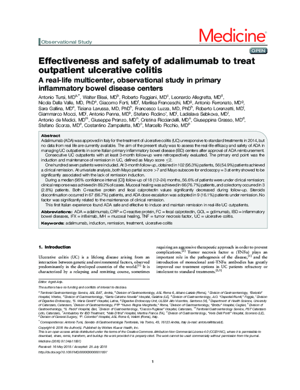 (PDF) Effectiveness and safety of adalimumab to treat outpatient ...