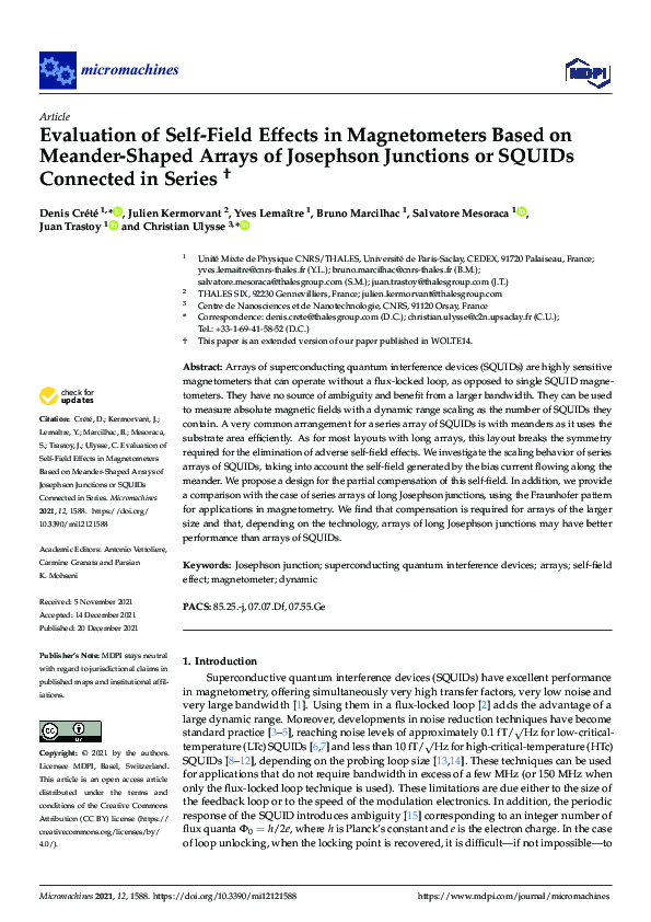 (PDF) Evaluation of Self-Field Effects in Magnetometers Based on ...