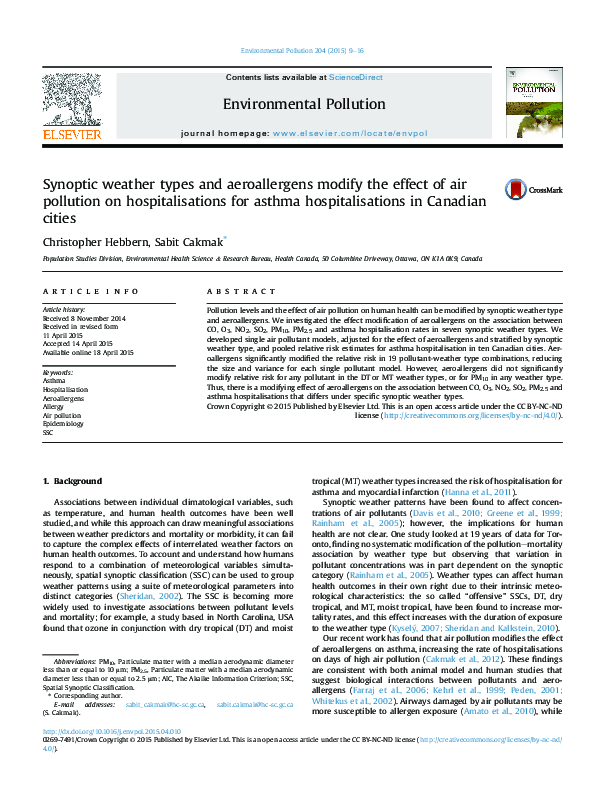 (PDF) Synoptic weather types and aeroallergens modify the effect of air ...