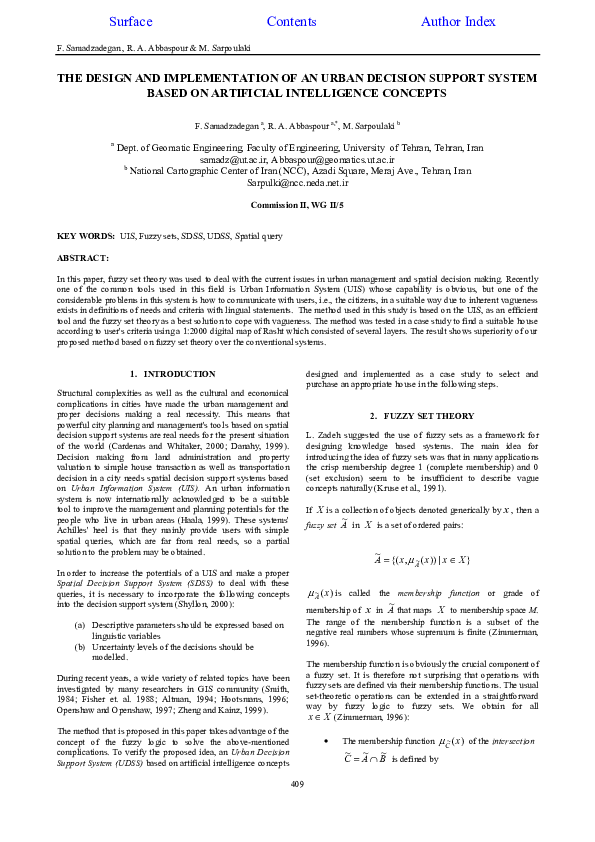 (PDF) The Design and Implementation of an Urban Decision Support System ...