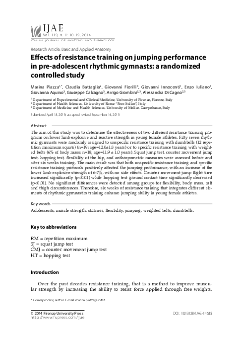 (PDF) Effects of resistance training on jumping performance in pre ...