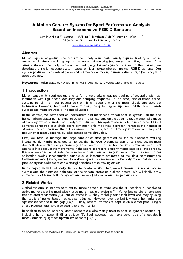 (PDF) A Motion Capture System for Sport Performance Analysis Based on ...
