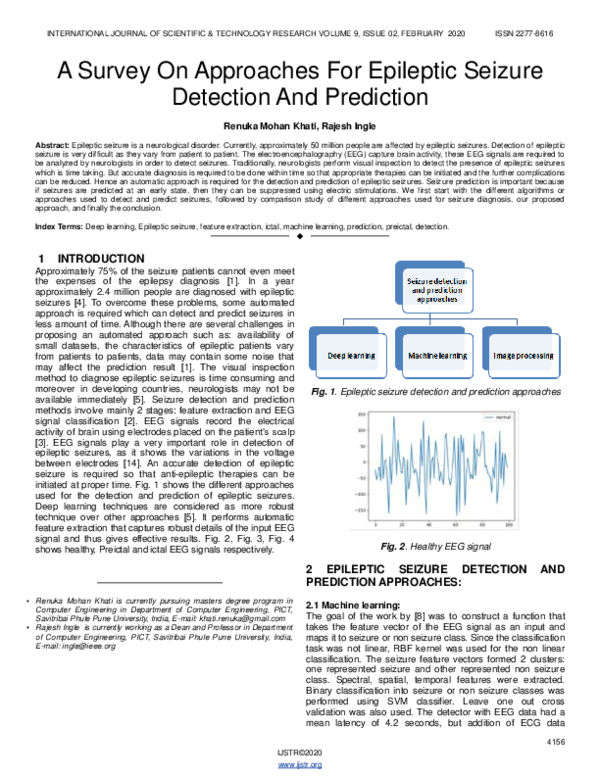 (PDF) A Survey On Approaches For Epileptic Seizure Detection And Prediction