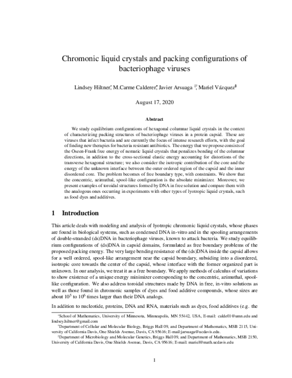 (PDF) Chromonic liquid crystals and packing configurations of ...