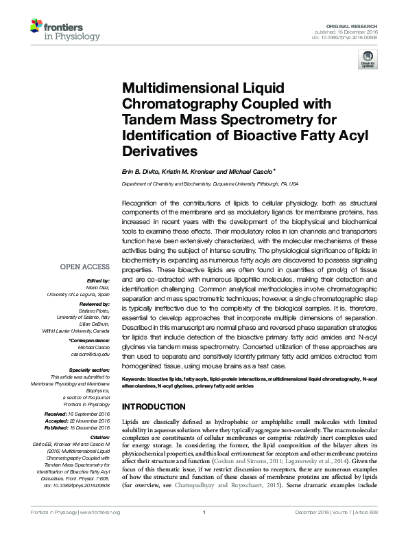 (PDF) Multidimensional Liquid Chromatography Coupled with Tandem Mass ...