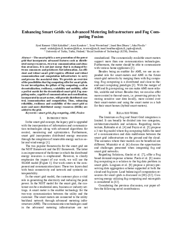 (PDF) Enhancing Smart Grids via Advanced Metering Infrastructure and ...