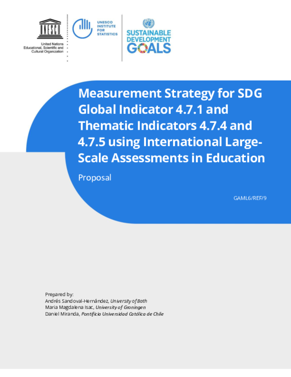 (PDF) Proposal of a Measurement Strategy for SDG Global Indicator 4.7.1 ...