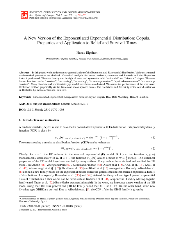 (PDF) A New Version of the Exponentiated Exponential Distribution ...