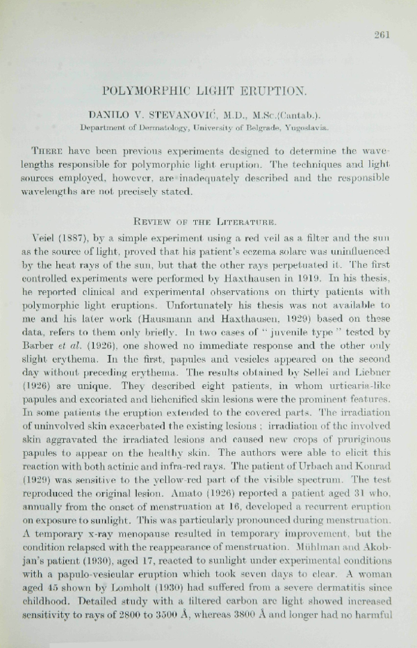 (PDF) Polymorphic Light Eruption