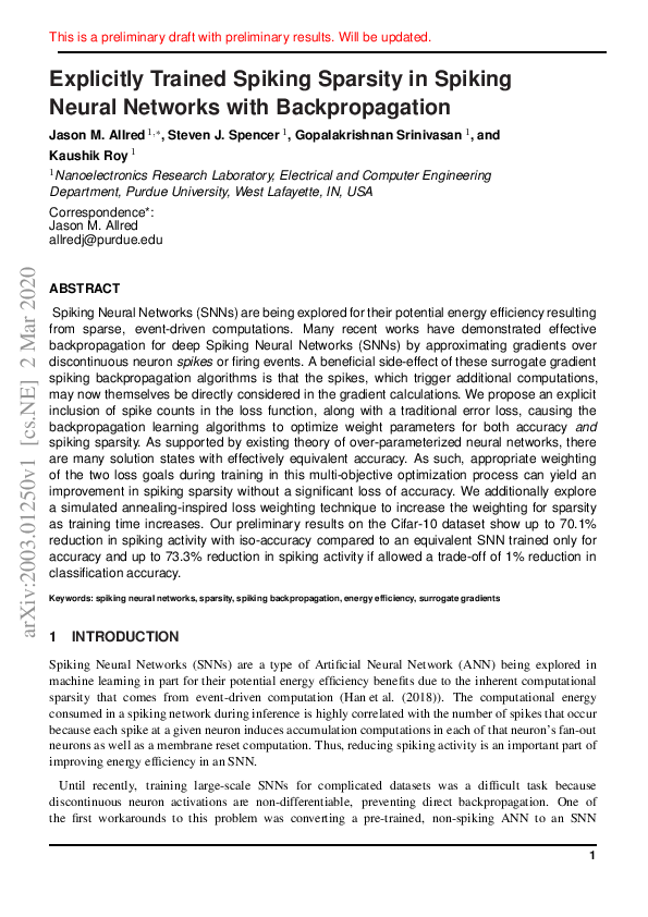 (PDF) Explicitly Trained Spiking Sparsity in Spiking Neural Networks ...