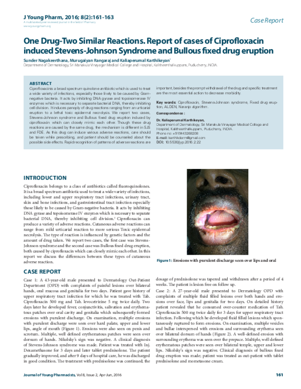 (PDF) One Drug-Two Similar Reactions. Report of cases of Ciprofloxacin ...