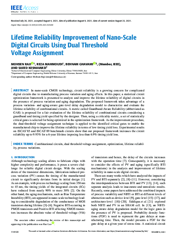 (PDF) Lifetime Reliability Improvement of Nano-Scale Digital Circuits ...