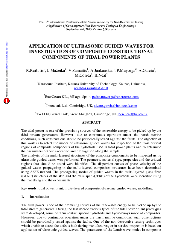 (PDF) Application of Ultrasonic Guided Waves for Investigation of ...