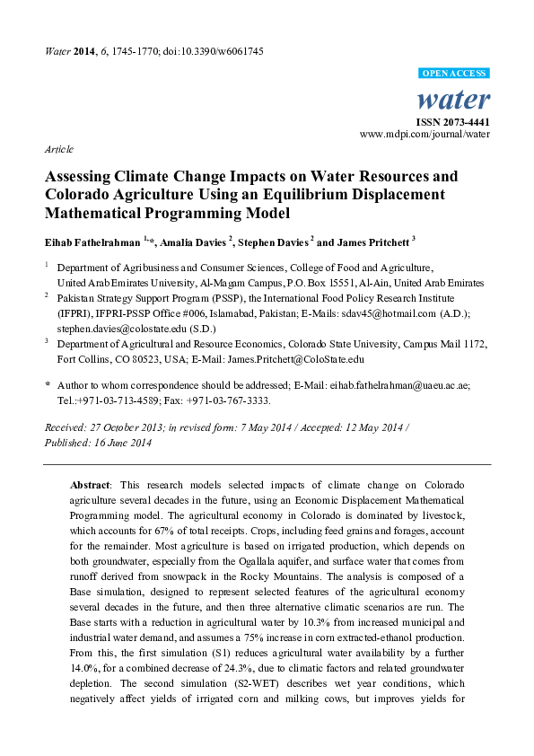(PDF) Assessing Climate Change Impacts on Water Resources in Jamaica