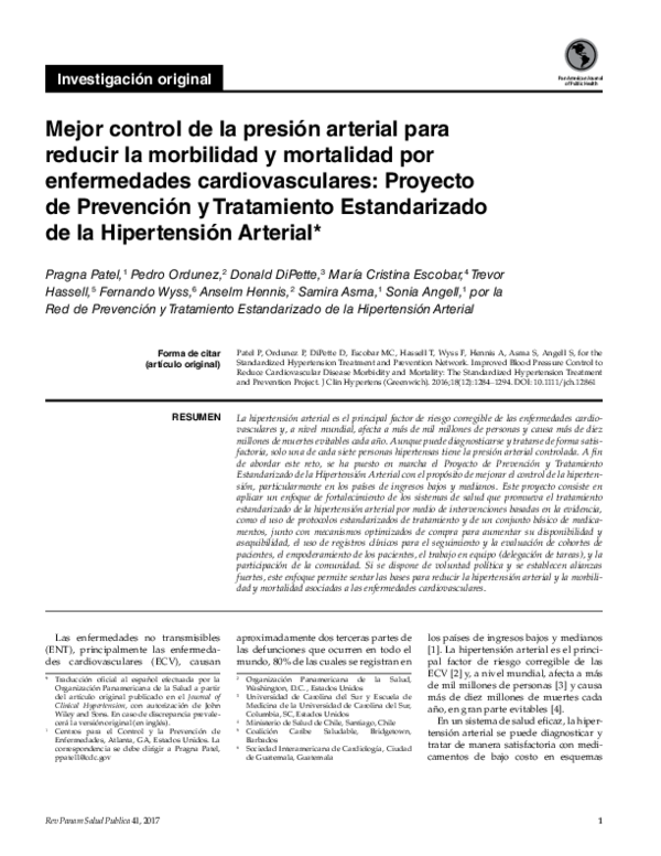  PDF Mejor Control De La Presi n Arterial Para Reducir La Morbilidad Y 
