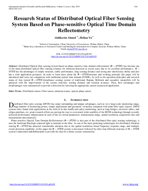 (PDF) Research Status of Distributed Optical Fiber Sensing System Based ...