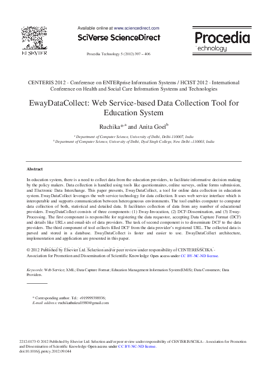 (PDF) EwayDataCollect: Web Service-Based Data Collection Tool for ...