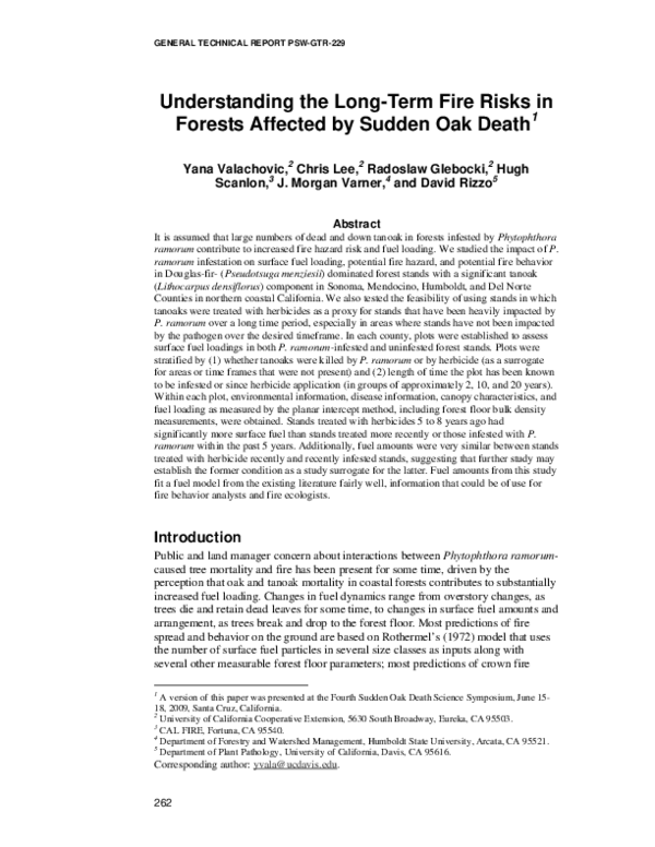 (PDF) Understanding the long-term fire risks in forests affected by ...