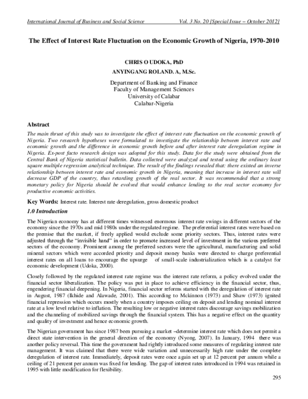 (PDF) The Effect of Interest Rate Fluctuation on the Economic Growth of ...