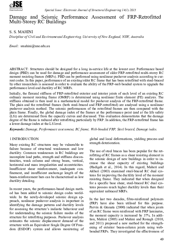 (PDF) Damage and Seismic Performance Assessment of FRP-Retrofitted ...