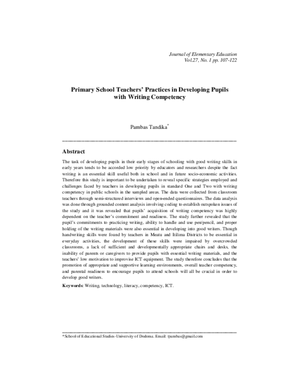 (PDF) Primary School Teachers ’ Practices in Developing Pupils with ...