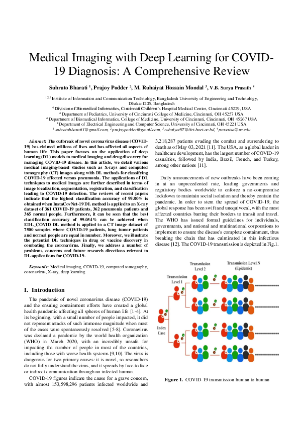 (PDF) Medical Imaging with Deep Learning for COVID- 19 Diagnosis: A ...
