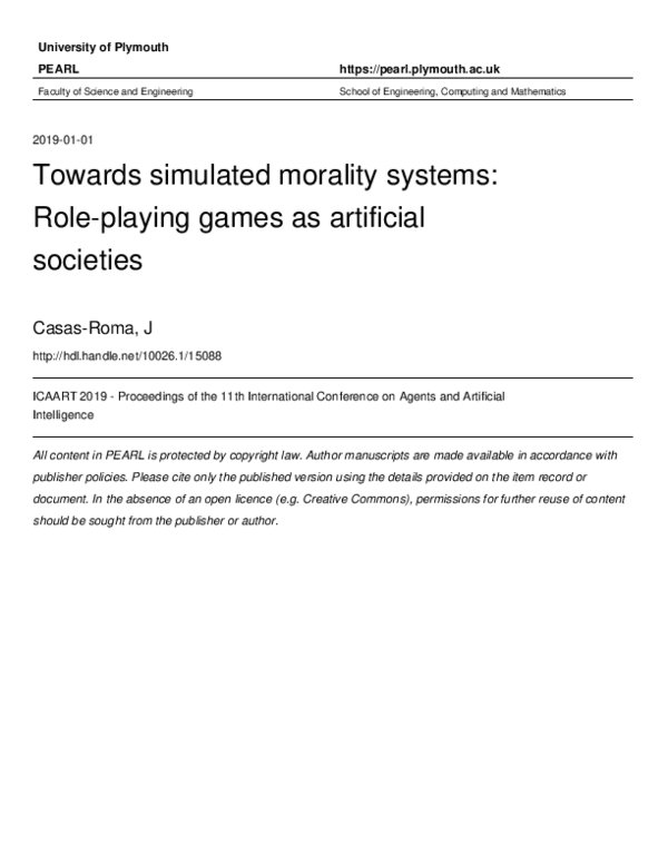 (PDF) Towards simulated morality systems: Role-playing games as ...