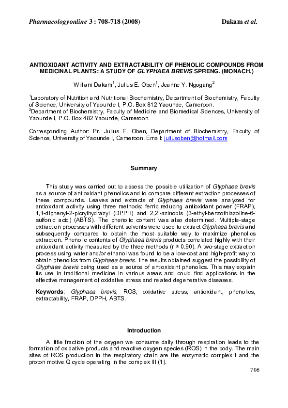 (PDF) Antioxidant Activity and Extractability of Phenolic Compounds ...