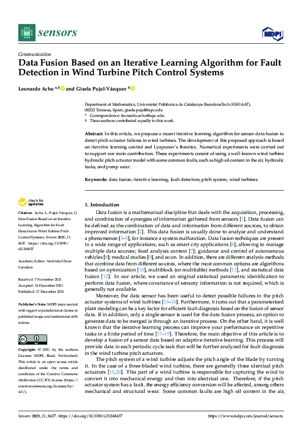 (PDF) Data Fusion Based on an Iterative Learning Algorithm for Fault ...