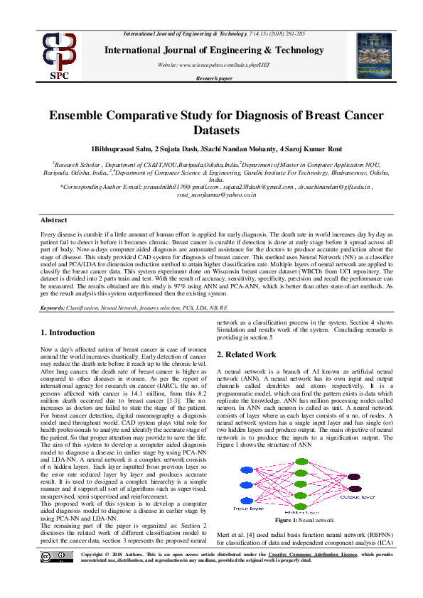 (PDF) Ensemble Comparative Study for Diagnosis of Breast Cancer Datasets