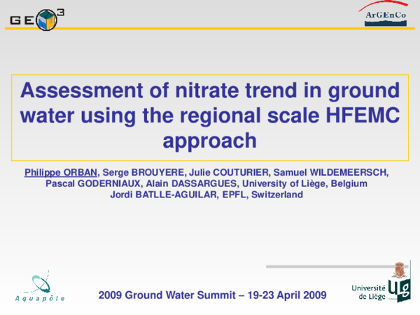  PDF Assessment Of Nitrate Trends In Groundwater Using The Regional 