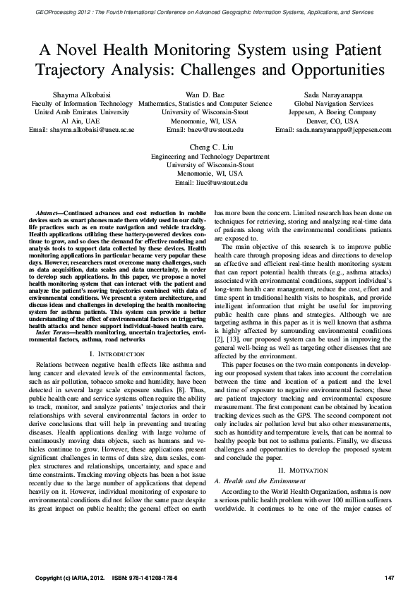 (PDF) A Novel Health Monitoring System using Patient Trajectory ...