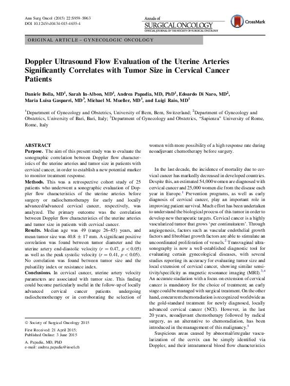 (PDF) Doppler Ultrasound Flow Evaluation of the Uterine Arteries ...