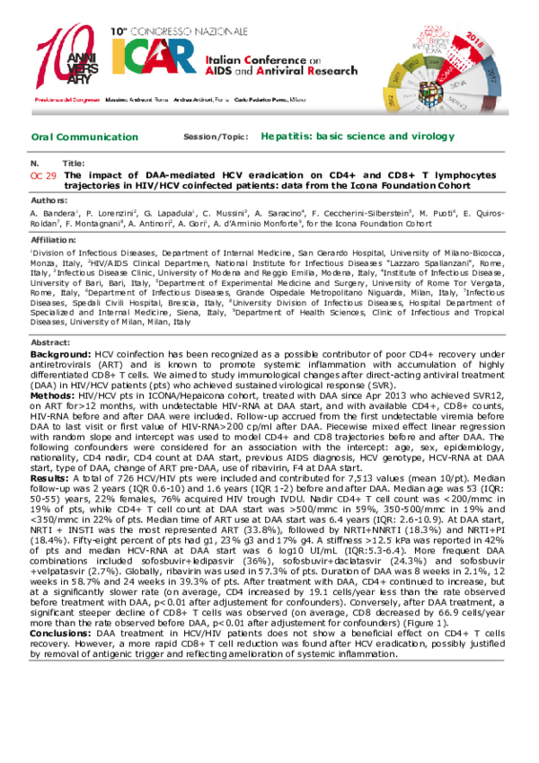 (PDF) The impact of DAA‐mediated HCV eradication on CD4 + and CD8 + T ...