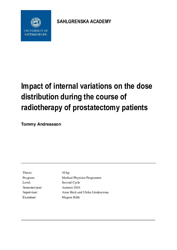 (PDF) Impact of internal variations on the dose distribution during the ...