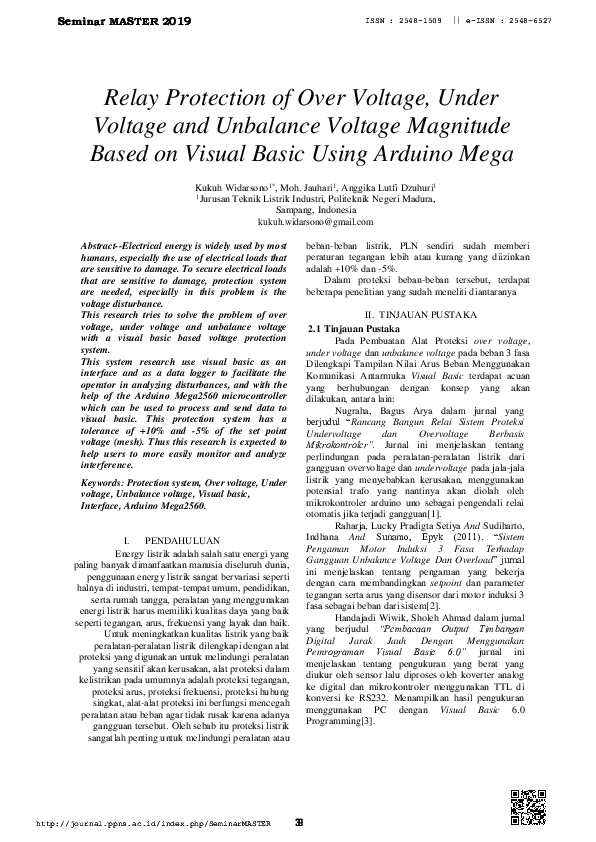 (PDF) Relay Protection of Over Voltage, Under Voltage and Unbalance ...