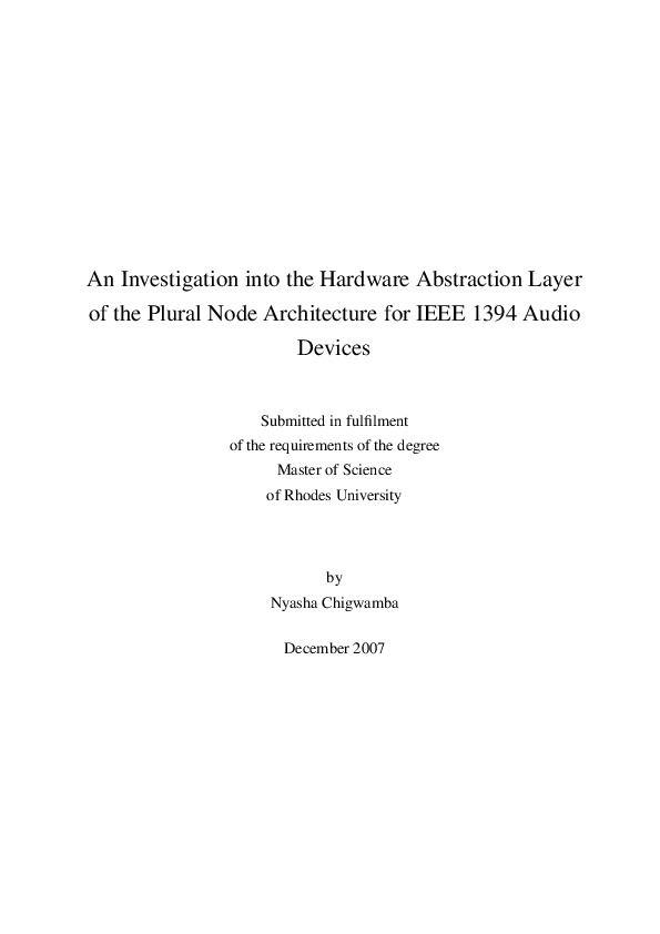 (PDF) An Investigation into the Hardware Abstraction Layer of the ...