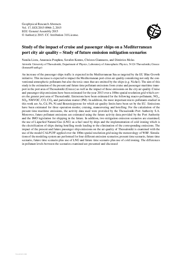 (PDF) Study of the impact of cruise and passenger ships on a ...