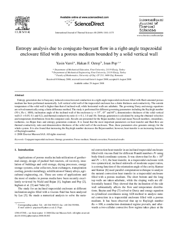 (PDF) Entropy analysis due to conjugate-buoyant flow in a right-angle ...