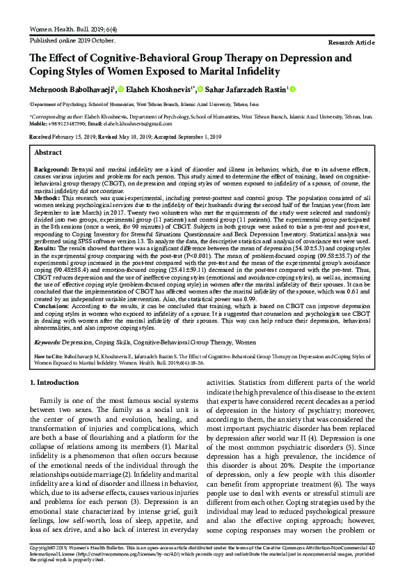 (PDF) The Effect of Cognitive-Behavioral Group Therapy