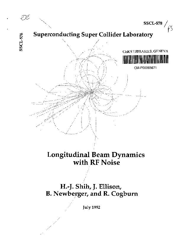 (PDF) Longitudinal beam dynamics with rf noise