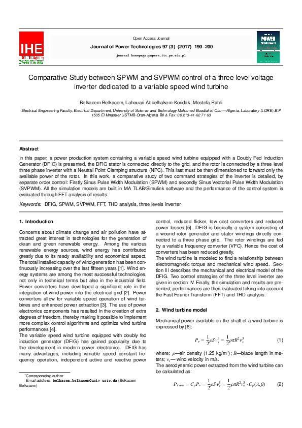 (PDF) Comparative Study between SPWM and SVPWM control of a three level ...