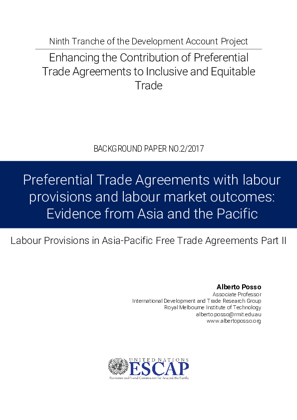 (PDF) Preferential trade agreements with labour provisions and labour ...