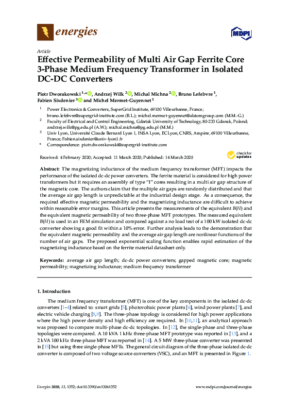 (PDF) Effective Permeability of Multi Air Gap Ferrite Core 3Phase