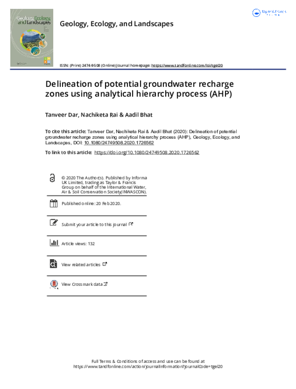 (PDF) Delineation of potential groundwater recharge zones using ...