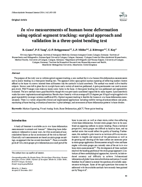 (PDF) In vivo measurements of human bone deformation using optical ...