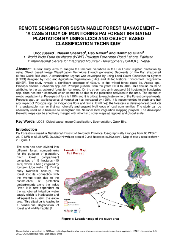 (PDF) Remote sensing for sustainable forest management