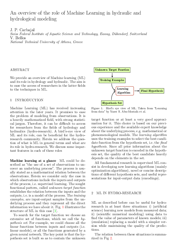 (PDF) An overview of the role of Machine Learning in hydraulic and ...