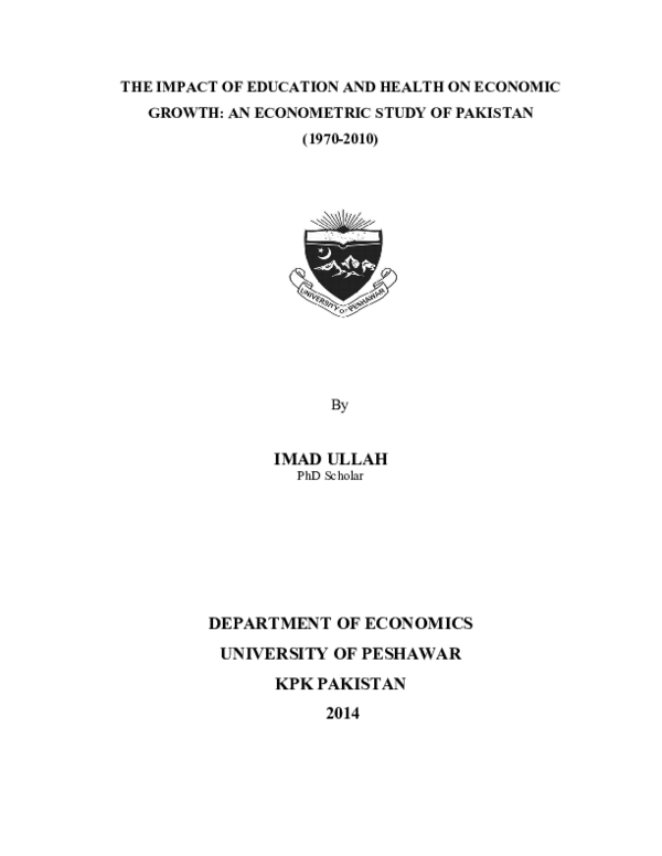 (PDF) The Impact Of Education And Health On Economic Growth An ...