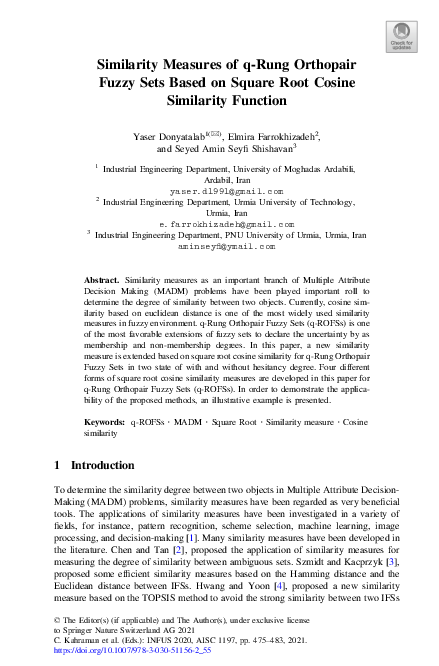 (PDF) Similarity Measures of q-Rung Orthopair Fuzzy Sets Based on ...